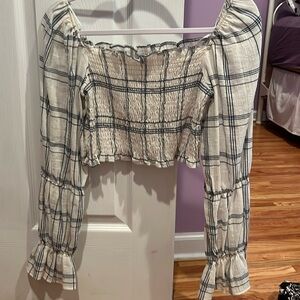 Square neck ruched crop top